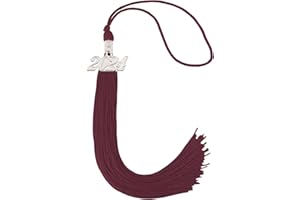 UIALECG Graduation Single Color Tassel with Silver Date Drop 2024