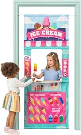 Playhouse Pop Up Play Town Ice Cream Shop Doorway Curtain 3-7 view 1