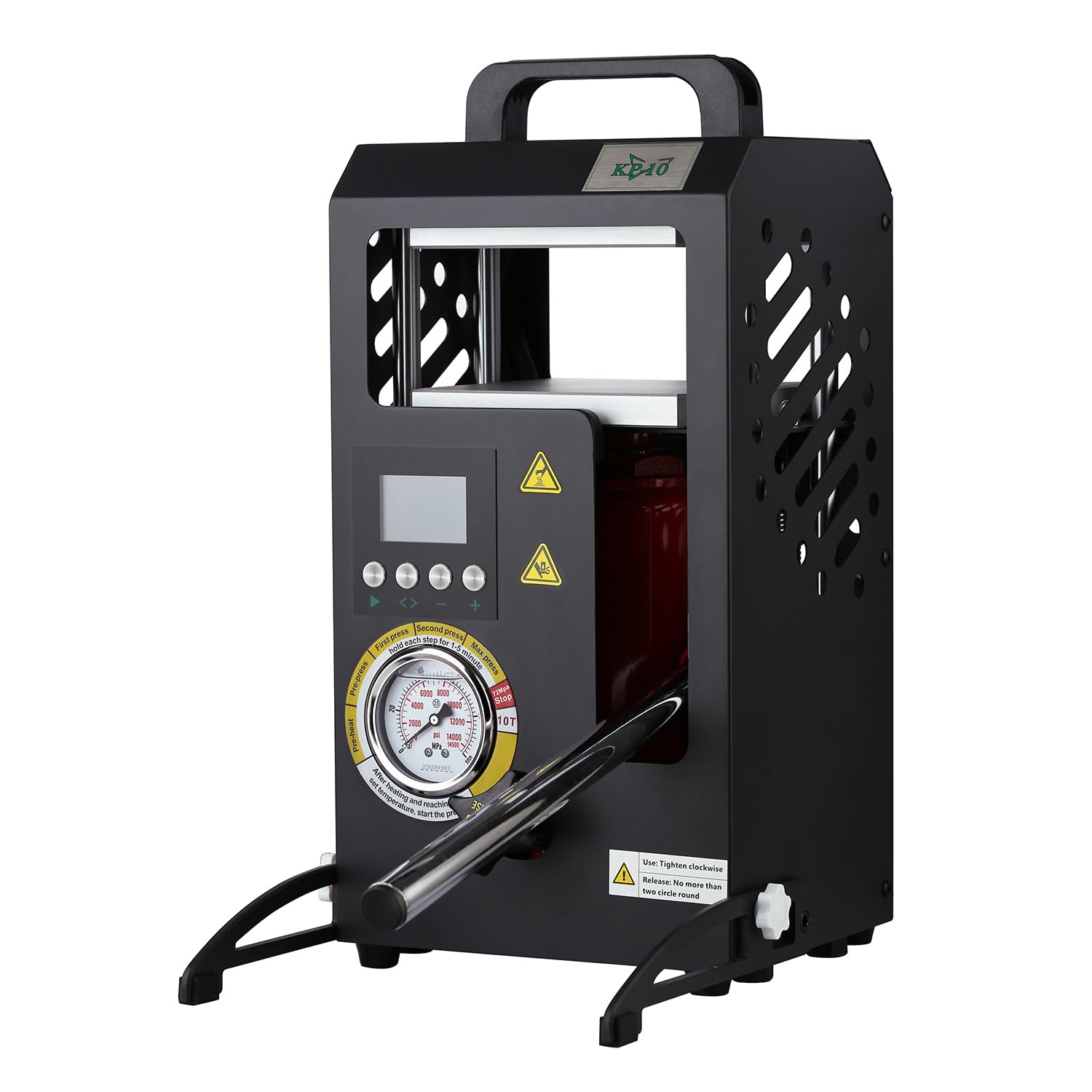 Photo 1 of 10 Tons Heat Press Machine with 5.5" X 5.5" Dual Heated Plates Manual Press with LCD Digital Display Screen & Precise Pressure Gauge 110V/220V