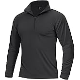 Boladeci Men's Quarter Zip Pullover Premium Fleece Lined Long Sleeve Golf Shirts Warm Hiking Shirts Lightweight Sweatshirts