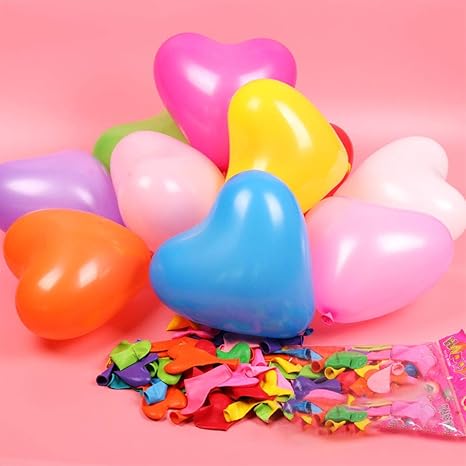 Saideng 100pcs Latex Balloons Romantic Love Heart Balloons