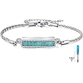 ONEFINITY Urn Bracelet for Ashes 925 Sterling Silver Abalone Shell Hummingbird/Dragonfly/Butterfly/Sunflower Cremation Jewelry for Ashes Keepsake Pendant Locket Bracelet for Women Mom