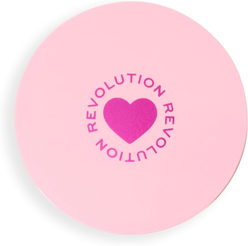 I Heart Revolution Cipria in Polvere Libera, Arricchita con Vitamine e Ingredienti Nutrienti, Effetto Morbido e Levigato, Vegana e Non Testata su Animali, 30 g, Peach
