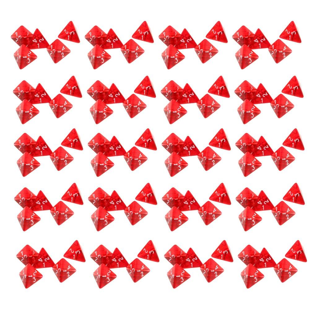 Harilla 100Pc Set D4 Four-Sided Gem 2cm 4-Die RPG for Player