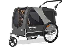 DOGGYHUT® Premium Large/XL Pet Bike Trailer & Stroller for Large Sized Dog or Multiple Small Dogs,Low Center of Gravity,Parking Brakes,Easy Folding Frame,Bicycle Carrier