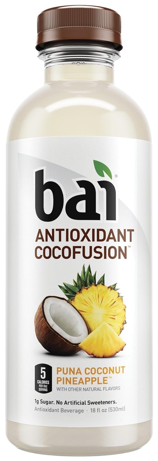 Bai Coconut Flavored Water, Puna Pineapple, Antioxidant Infused Drinks