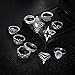 11 Pcs Vintage Women Mid Ring Set Flower Love Heart Rhinestone Joint Knuckle Nail Midi Ring Set …