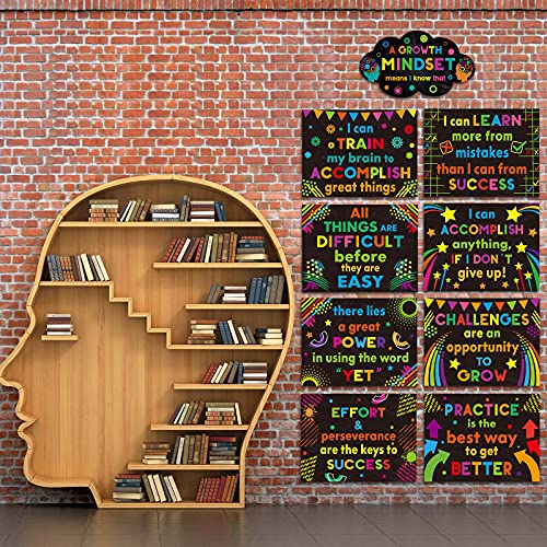 9 Pieces Growth Mindset Posters Inspirational Quote Classroom Poster Bulletin Board Poster Set