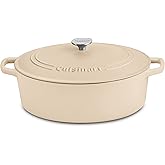 Cuisinart Chef's Classic Enameled Cast Iron Oval Covered Casserole (Tan, 7- Quart)