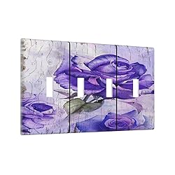 Spshian Light Switch Cover Purple Rose Flower