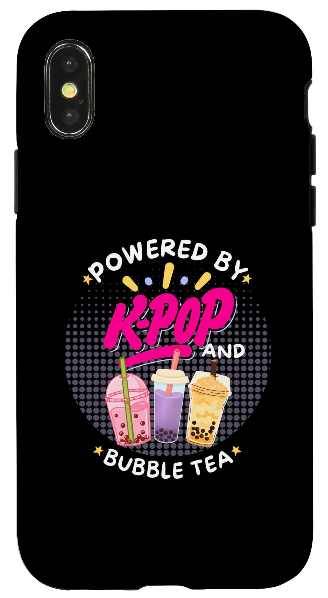 iPhone X/XS Powered by Korean Pop and Bubble Tea Funny Music Club Case