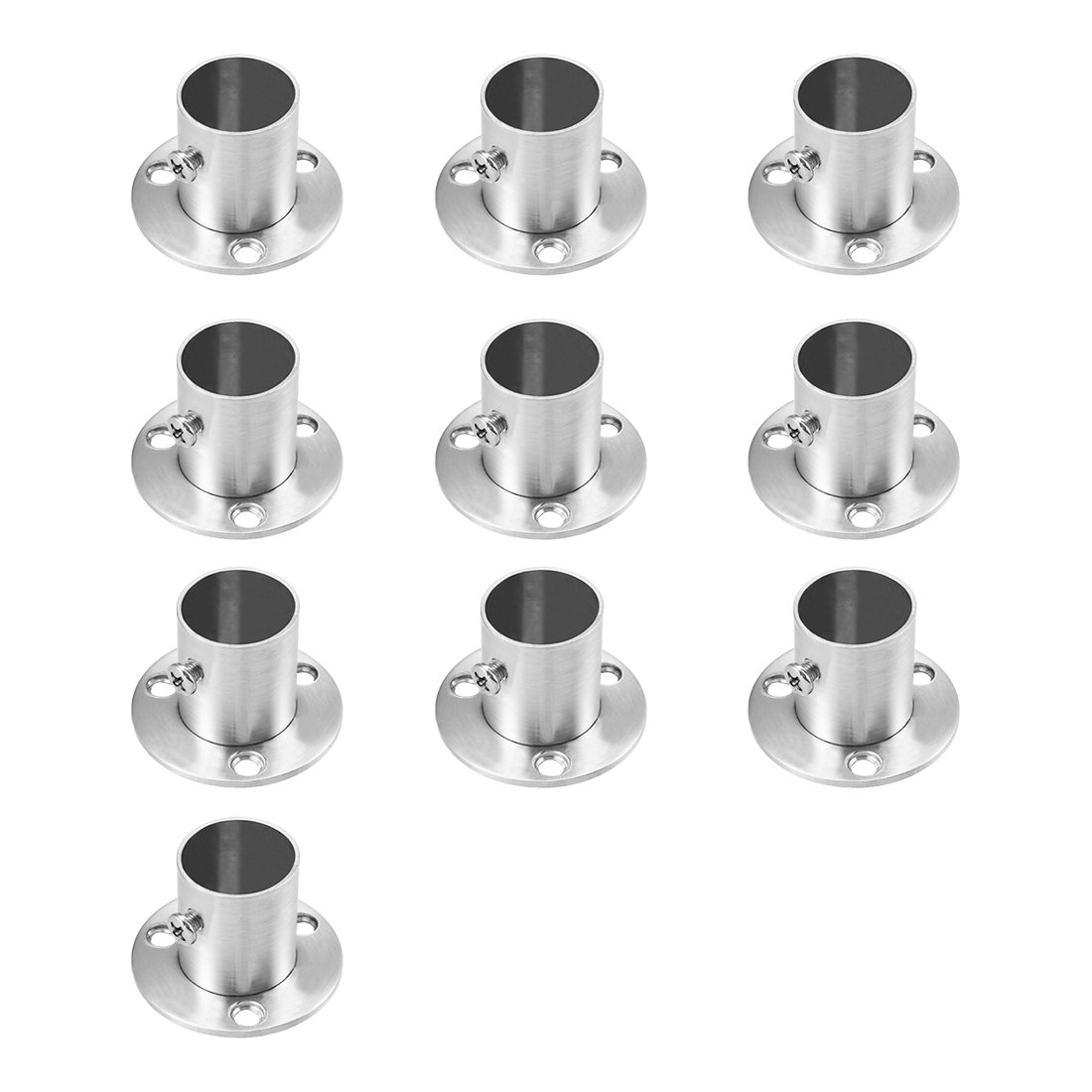 Sourcingmap Wardrobe Pipe Bracket, 22mm Dia, Wall Mount Hanging Rail Rod Support Socket 10pcs