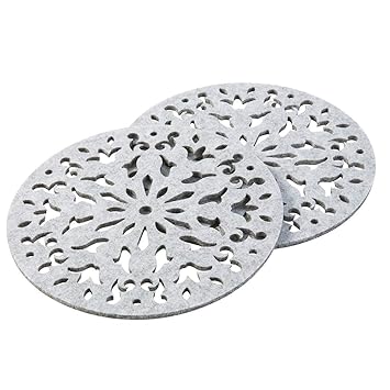 Filzuntersetzer 'Cut Out' für Vasen und Schüsseln, hellgrau (Farbe & Größe wählbar) | Runder Untersetzer aus Filz mit Muster