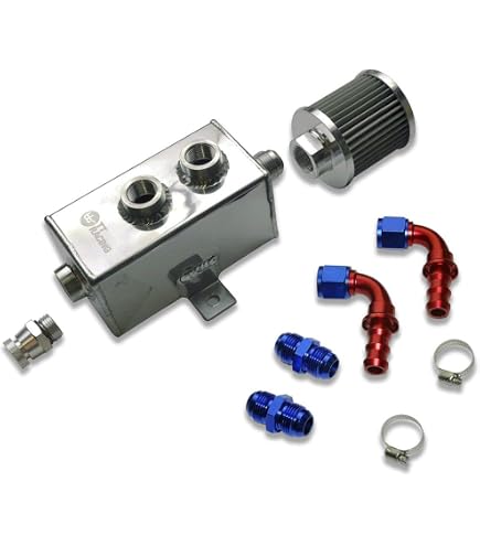 10 AN 2 Port Dual Breather Filter Baffled Oil Catch Can