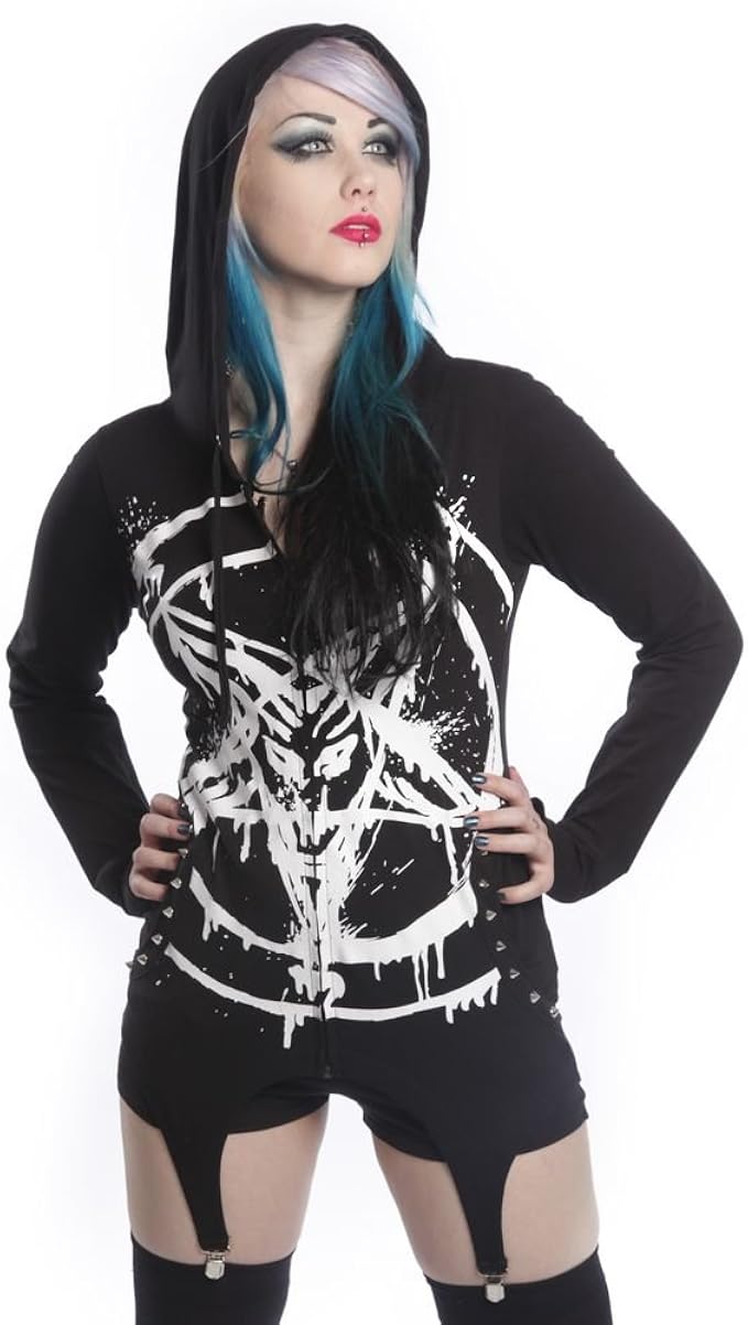 Anarchistischer Kapuze Damen Schwarz Alternative Emo Goth Punk Osiris Fashion Damen New Mit Tags Versiegelt Amazon De Bekleidung