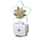 Sloth Tropical Leaves Night Light,Dusk to Dawn