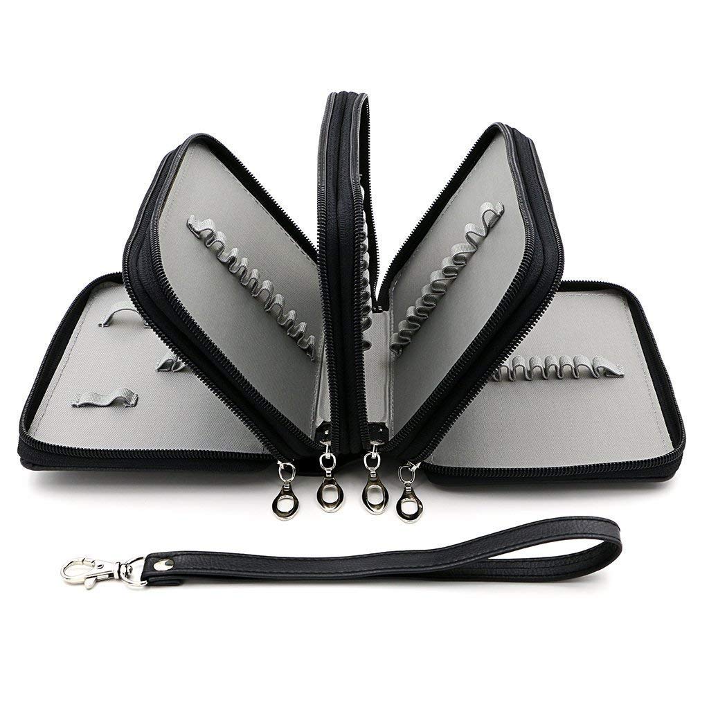 Buntstifte Federmäppchen, SmileStar 72 PU Leder Mäppchen Stationary Pouch für Prismacolor Aquarellstifte, Crayola Buntstifte, Marco Buntstifte, Polychromos Buntstifte