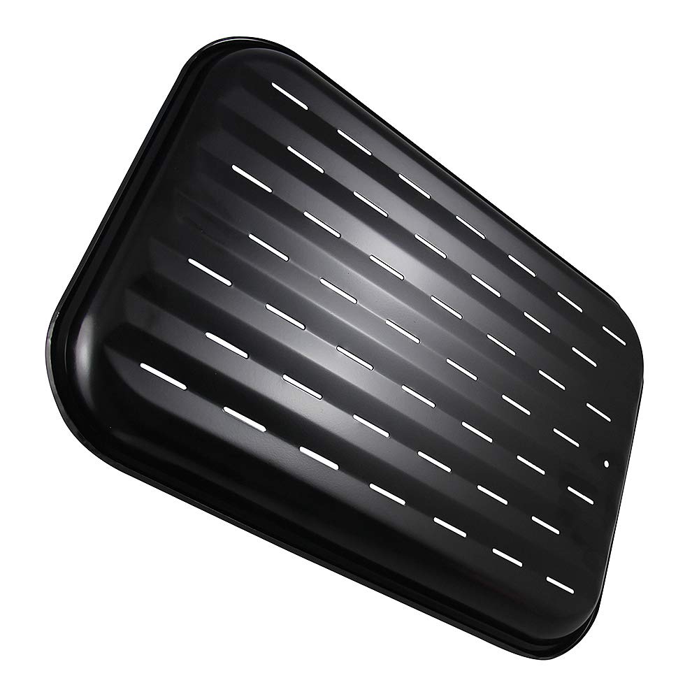 MZCH 2 Pack Non-stick Cookie Sheet,Rectangular Baking Pan Tray Sheet,Roasting Pan Rectangular Cookware Grill for Meat Beef Vegetables,Black,13.4\