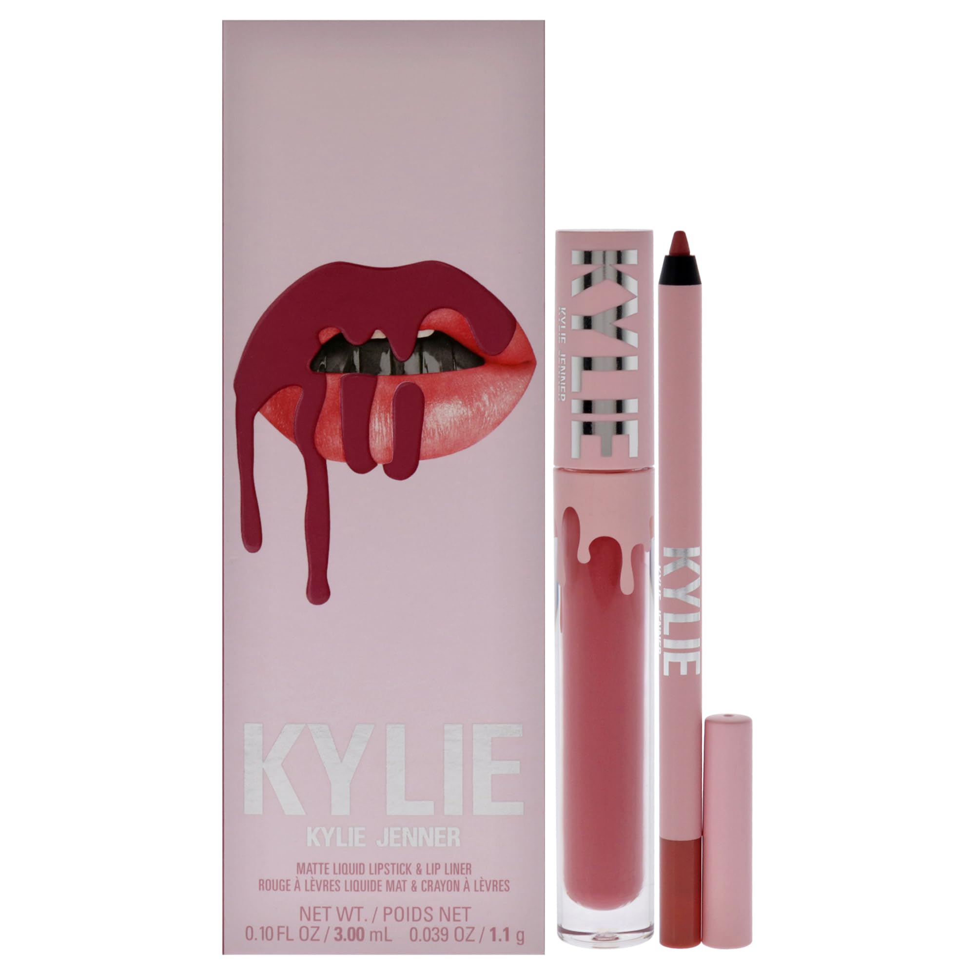 Kylie Cosmetics Matte Lip Kit - 302 Snow Way Bae For Women 2 Pc 0.10oz Matte Liquid Lipstick, 0.039oz Lip Liner