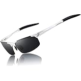 RONSOU Men Sport Al-Mg Polarized Sunglasses Unbreakable for Driving Cycling Fishing Golf