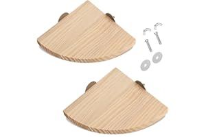 WADY Parrot Platform, 2 Pcs Parrot Wooden Platform Stand, Bird Wooden Perch Stand Platform Cage Accessories, Hamster Standing