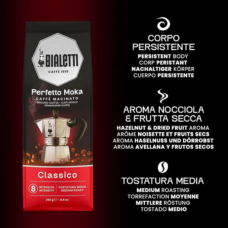 Espressokocher plus 250 g Perfekt Moka Bialetti, nicht induktionsfähig, 3 Tassen (130 ml), Aluminium, 0003544 — Foto 5 von 6