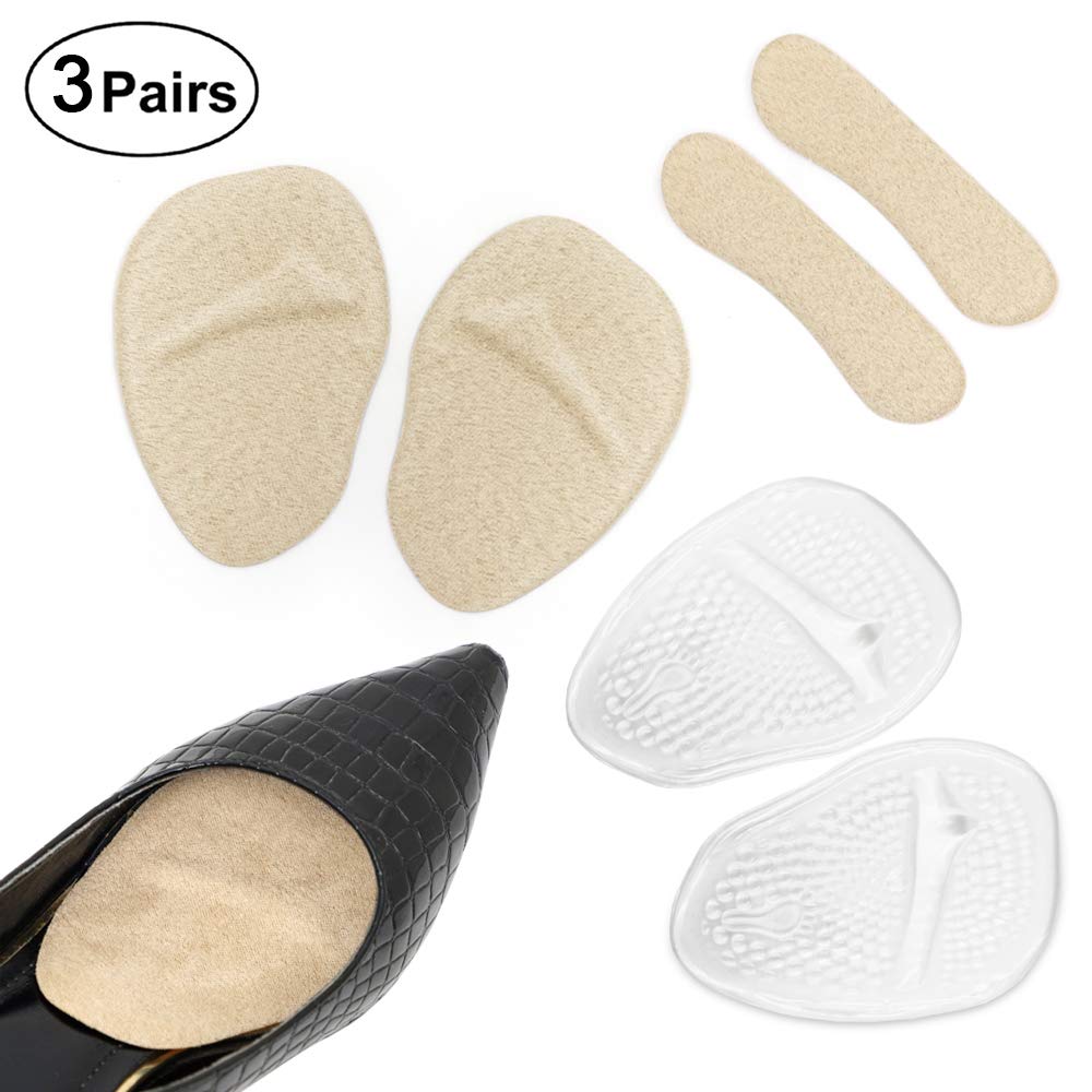 Ball of Foot Cushions by SQHT, Metatarsal Pads Self-Sticking Forefoot Inserts Heel Grips for Pain Relief
