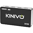 Kinivo HDMI Switch 4K HDR 301BN (3 in 1 Out, 4K 60Hz HDR, HDMI 2.0, High Speed 18Gbps, IR Remote, HDCP) - Compatible with Roku, PS5, Xbox, Apple TV, Nintendo Switch, Cable Box