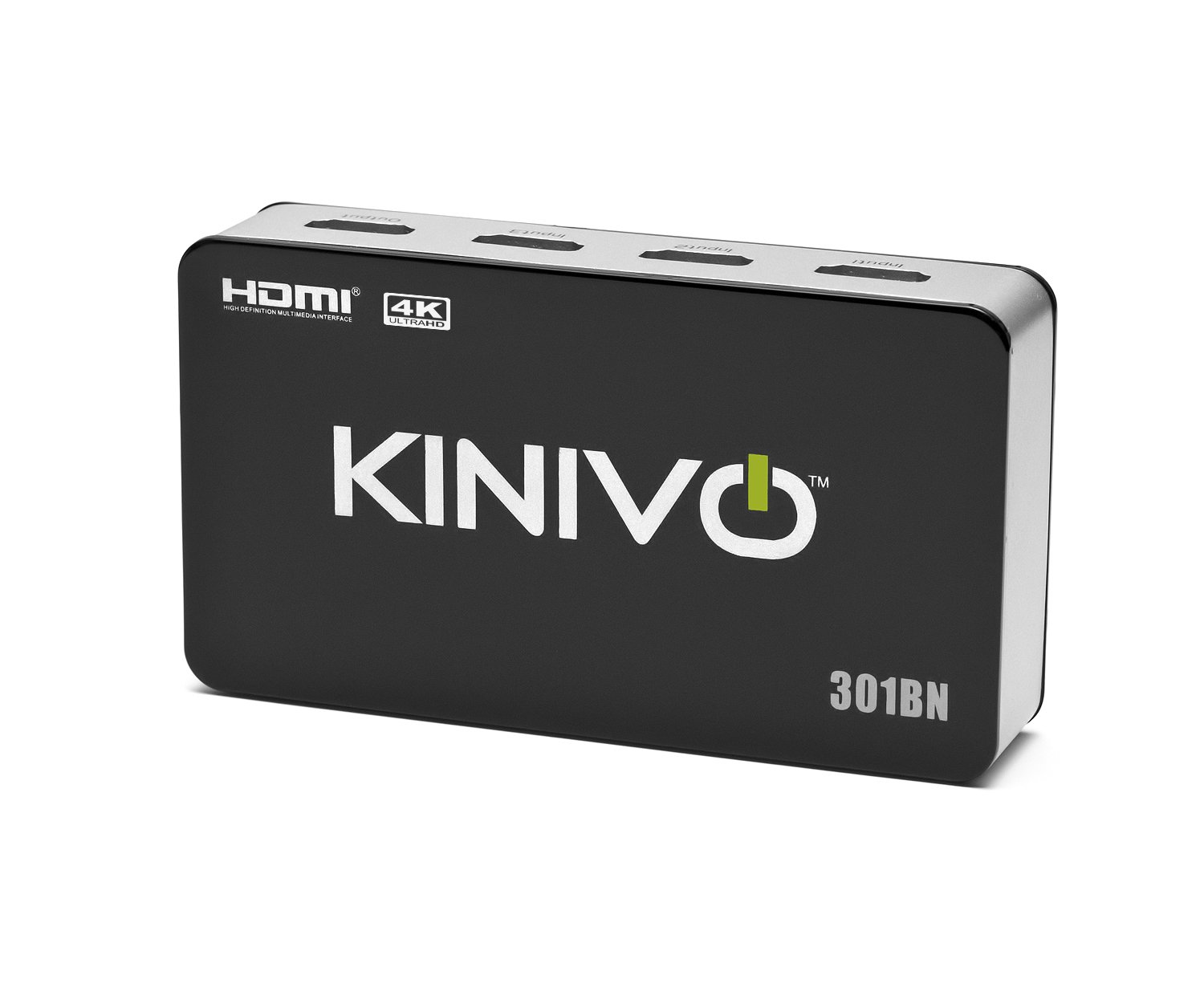 Kinivo HDMI Switch 4K HDR 301BN (3 in 1 Out, 4K 60Hz HDR, HDMI 2.0, High Speed 18Gbps, IR Remote, HDCP) - Compatible with Roku, PS5, Xbox, Apple TV, Nintendo Switch, Cable Box