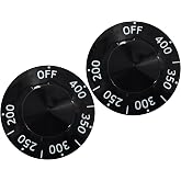 ZNTVW APW 300229 Thermostat Stove Control Knob (2PCS) | Dial - Off/200-400&deg;F, Kitchen Burner Accessories for Fryers Braising Pan Range Oven