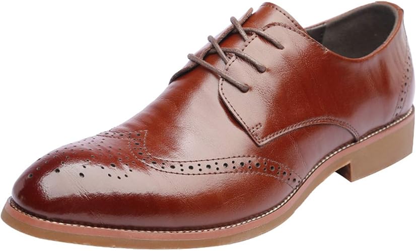 Amazon インボラ ビジネスシューズ 革靴 ウイングチップ メンズ ストレートチップ レースアップ カービング カジュアルシューズ 紳士靴 モカシン フォーマル 外羽根 四季 Imbora インボラ ビジネスシューズ