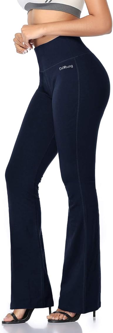 blue bootleg trousers