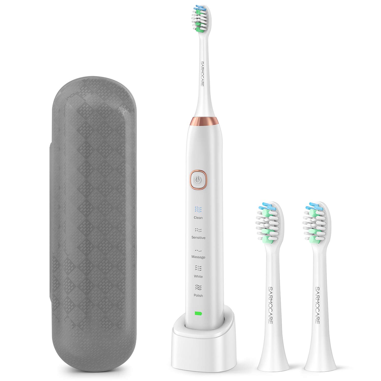 Sonic Electric Toothbrush Usb Rechargeable Toothbrush For Adults And Kids Portable Travel Electric Toothbrush With 2 Brush Heads 5 Modes 2 Minutes