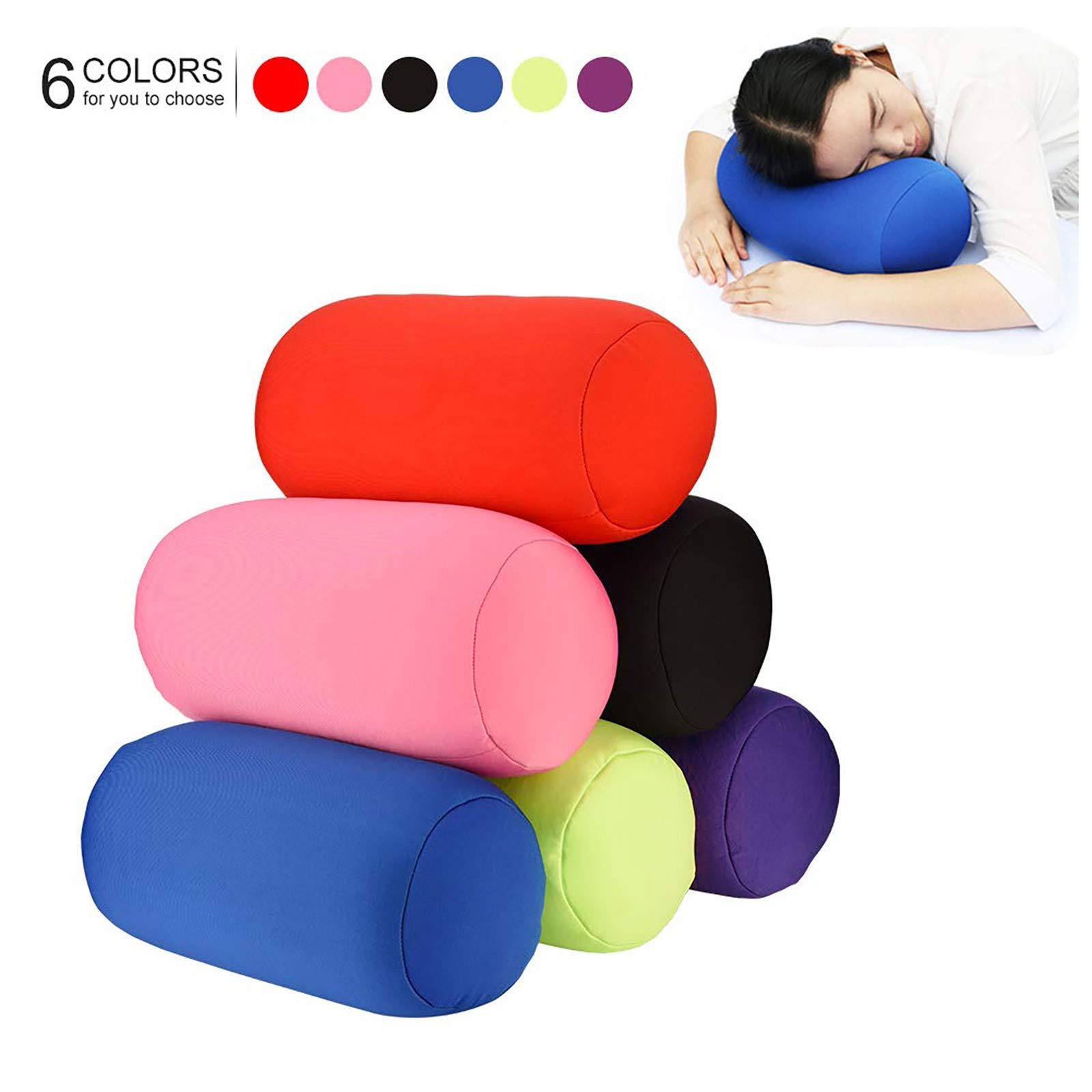 Tomppy Microbead Log Roll Pillow, Comfort Mochi Squish Tube Bolster