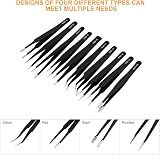 Ainiv Precision Tweezers Set 11Pcs Anti-Static ESD with Micro Wire Cutter view 3