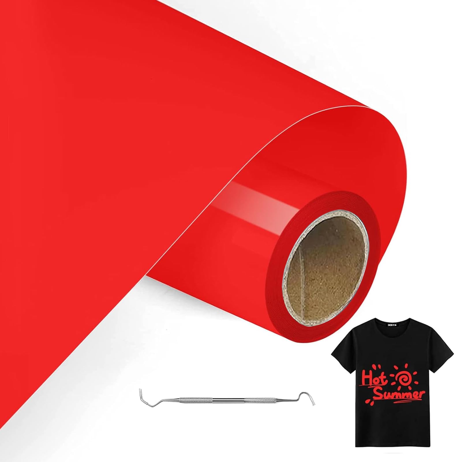 MeYuxg Plotter Film Textile Red – 30.5 cm x 6 m Plotter Film for Textile, Heat Transfer Vinyl for Cricut & Cameo – Easy to Cut & Webbing for Flex Film Plotter Textile Design (Red)
