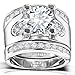 3 PCS Round Cut CZ Bridal Sets - 5.56 Ct Cubic Zirconia Silver Color Promise Engagement Wedding Rings Set for Women