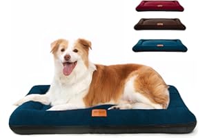 Abuandi Dog Crate Bed Mat, Indestructible Dog Bed, Washable Chew Proof Cat Mat with Hidden Zipper & Anti-Slip Bottom for Large Medium Small Pet Cozy Sleeping