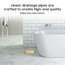 DLONE Square Shower Drain | 6 Inch Brushed Gold