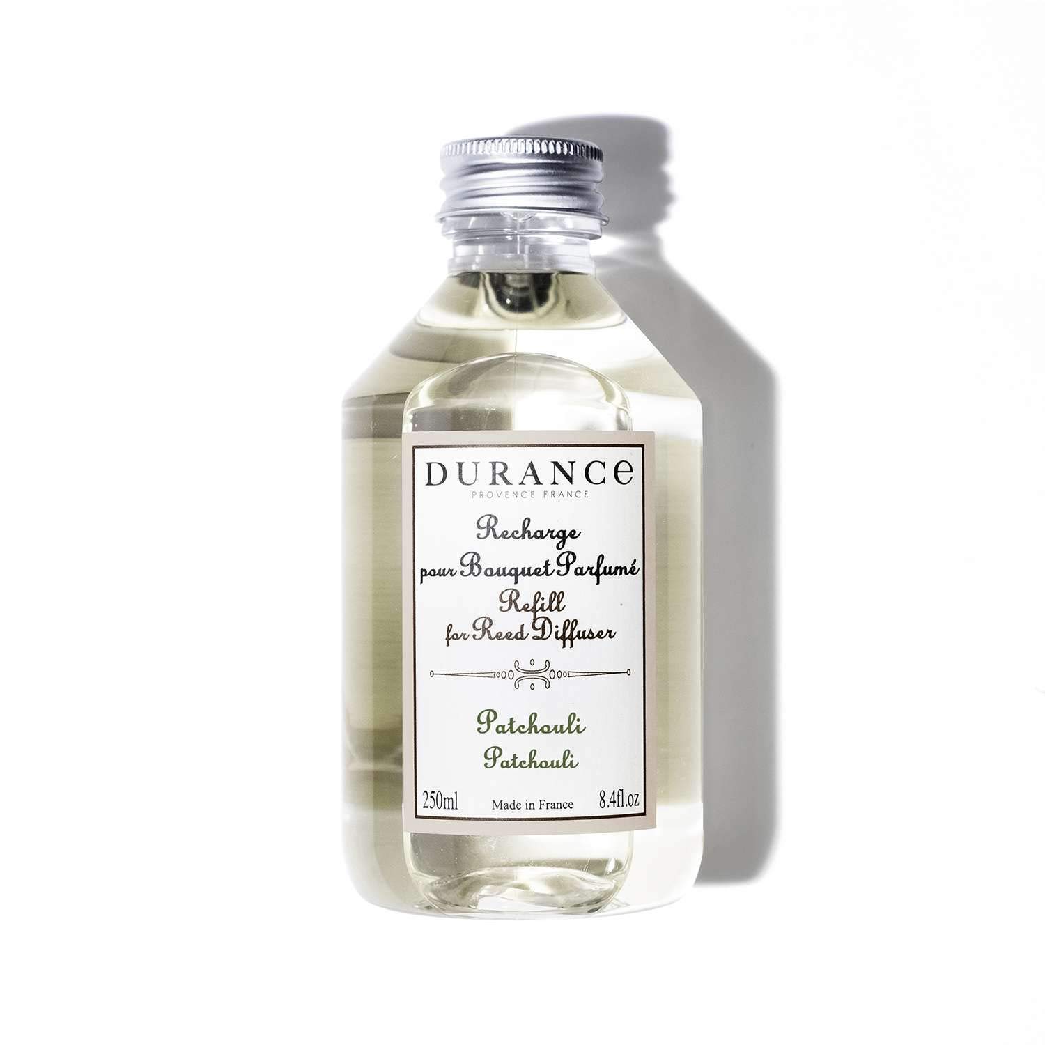 DURANCE Patchouli Reed Diffuser Refill 250ml - Aromatherapy Scented Oil For Reed Diffusers - Fresh & Long Lasting Fragrance