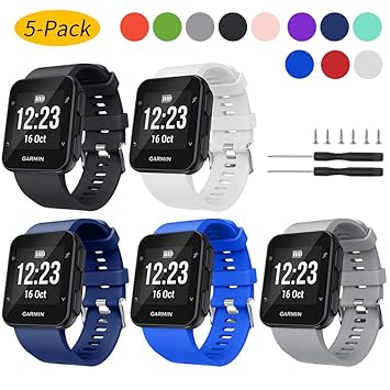 Watbro Band Compatible with Garmin Forerunner 35, Soft Silicone Watch Band Replacement Strap, for Garmin Forerunner 35 Smart Watch, Fit 5.11-9.05 Inch ...