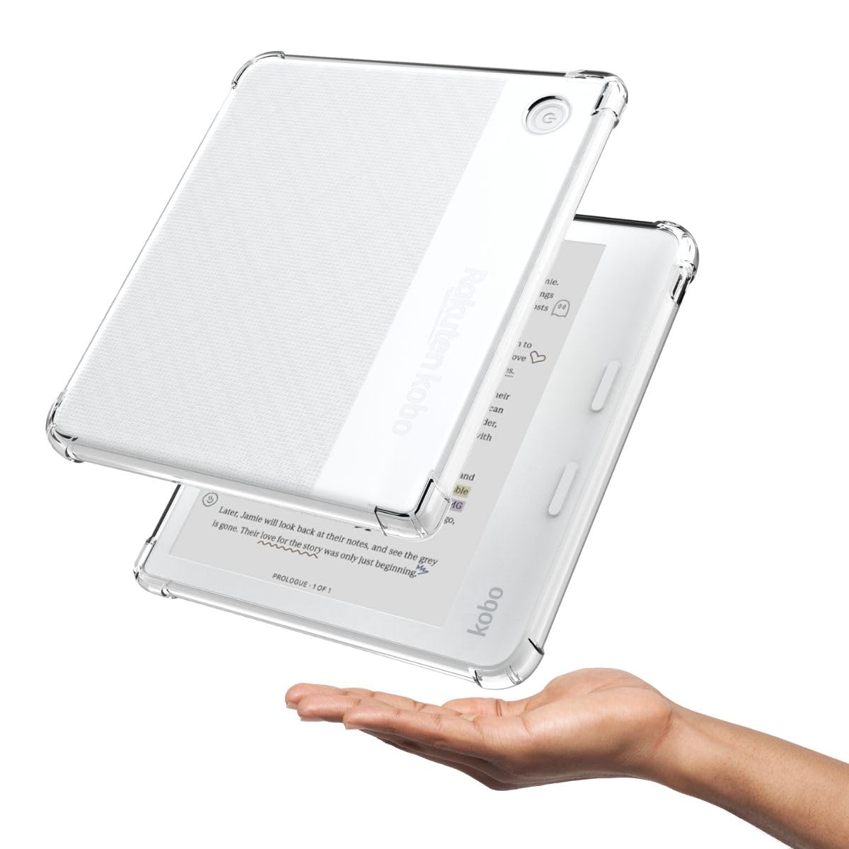 Clear Case for Kobo Libra Colour and Screen Protector, Libra Color Ereader Case E-Reader 7 Inch Reinforced Corners Skin TPU Sleeve 2024 Matte Screen Protection