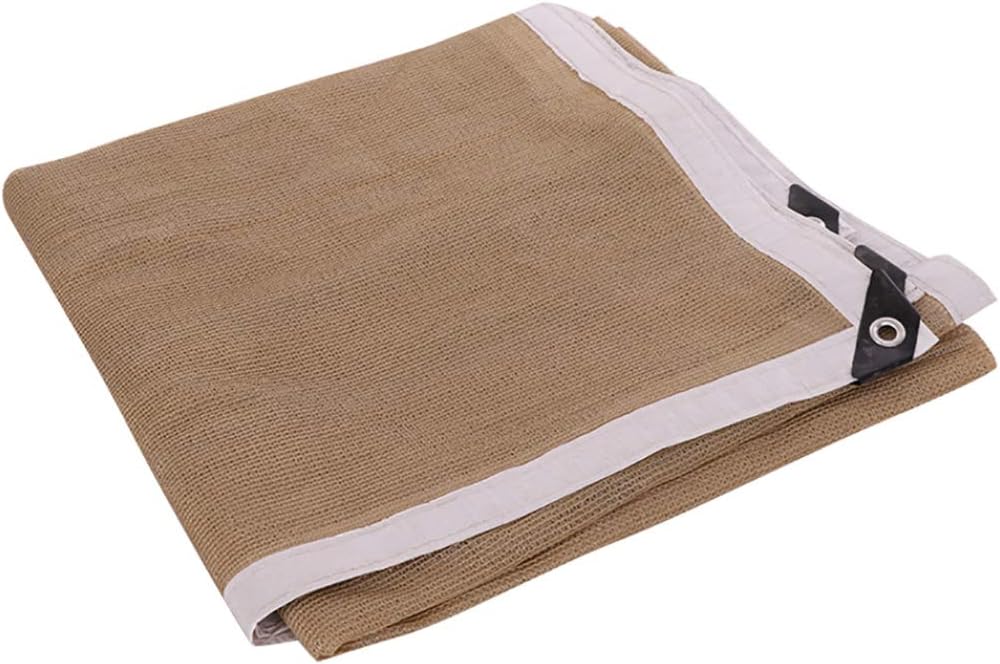 DPPAN 90% Garden Shade Net Mesh Net Fabric Sun Shade Cloth, Plants Pergola Cover Greenhouse Sunblock Block with Grommets for Kennel Barn,Beige_3x3m/9x9ft