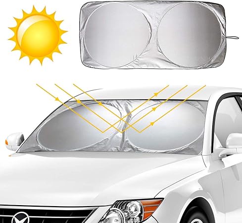 Amazon サンシェード フロントガラス用 車用 遮光 日よけ 日差しカット 折り畳みワイヤタイプ サンシェード 車 バイク