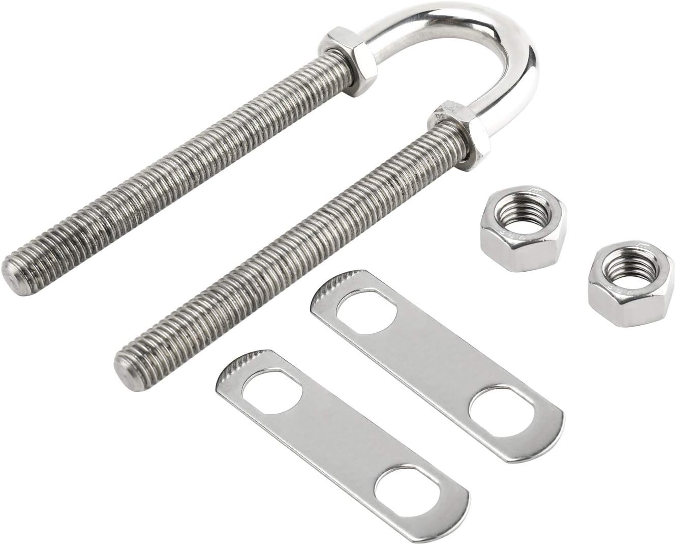 DasMarine 2 Pack U Bolts Tie Downs Pontoon Boat Bow Eye Stern Eye with