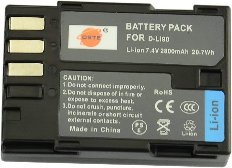 DSTE® D-LI90 Rechargeable Li-ion Battery + DC93U Travel and Car Charger Adapter for Pentax K-01 K-3 K-3II K-5 K-52K-5II K-5IIs K-7 K-7D645D 645Z Digatal Camera - Image 3
