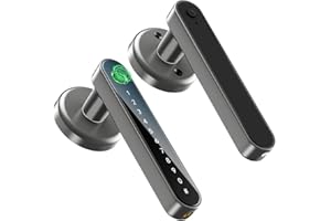 IRONZON Fingerprint Door Lock Biometric Door Lock with Keypad with Handle for Home Hotel Office Apartment Bedroom Gray