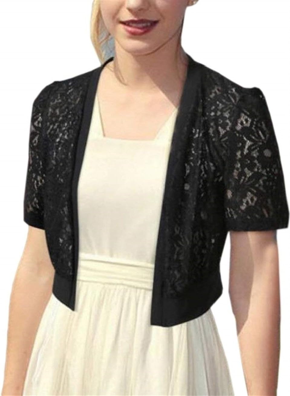 Cardigan Mujer Verano Bolero Negro Elegantes Casual Chaqueta Mode De
