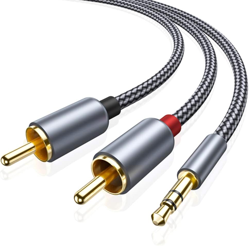 2 Pack RCA Cable, Oldboytech 3.5mm Male to 2RCA Adapter Audio Cable [6 Feet, Hi-Fi Sound] Nylon-Braided AUX Y Cord for Stereo Receiver Speaker Smartphone Tablet HDTV MP3 Player Echo Dot & More: Industrial & Scientific