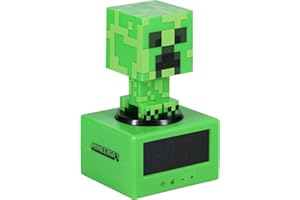 Paladone Minecraft Creeper Alarm Clock - Officially Licensed, in-Game Music & Night Light for Kids & Tweens, Gaming Room Accessory